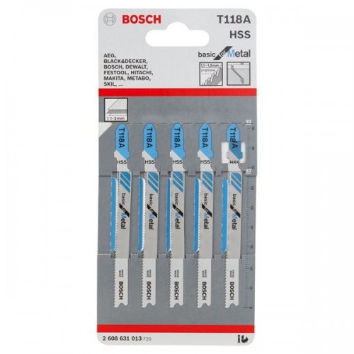2.608.631.014-720 T 118 B HSS LAMA SEGHETTO ALTERNATIVO PER METALLO conf 5 pz BOSCH Dinamitek 2