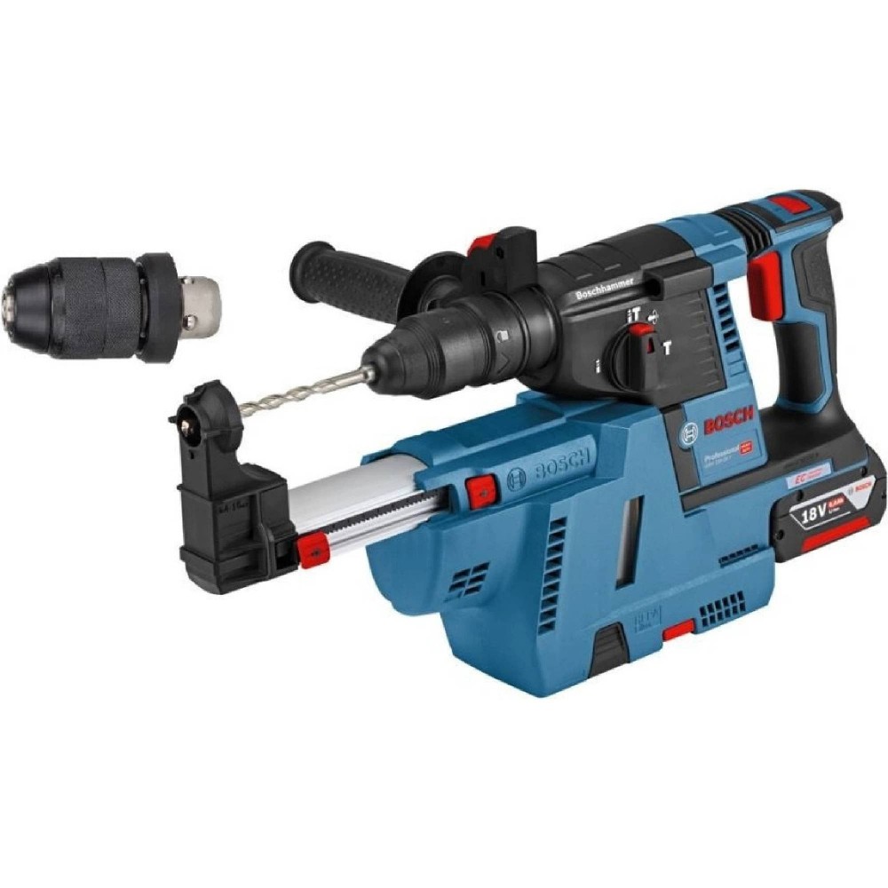 BOSCH GBH 18V-26 F SDS PLUS HAMMER DRILL KIT + GDE 18V-16 DUST EXTRACTOR Dinamitek 2