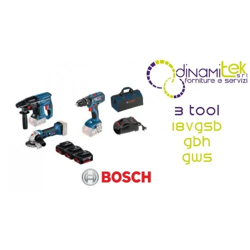 BOSCH SUPERKIT 18V - 3 BüRSTENLOSE WERKZEUGE (GBH 18V-21 + GSB 18V-28 + GWS 18V-LI) Dinamitek 1