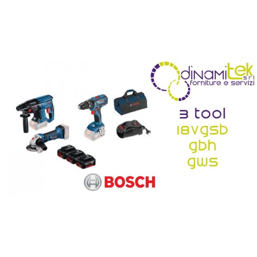 0.615.990.M0U 3 TOOLS 18VGSB+GBH+GWS BOSCH