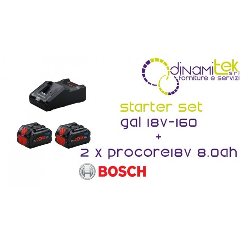 1.600.A02.T5P 2 X PROCORE18V 8.0AH + GAL 18V-160 PROFESSIONAL STARTER SET BOSCH