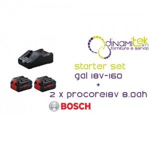 STARTER SET 2X PROCORE18V 8.0AH | GAL 18V-160 | ULTRA-FAST CHARGING 16A Dinamitek 1