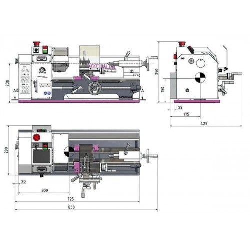 OPT050OP0310 - DREHMASCHINE TU 2004 V MIT DIGITAL-ANZEIGE UND EINE KONTINUIERLICHE ANPASSUNG DER U / MIN - LEISTUNG 230 V Dinamitek 4
