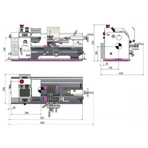 OPT050OP0310 - TORNO DEL MODELO DE TU 2004 V CON PANTALLA DIGITAL Y EL AJUSTE CONTINUO DE LA RPM - POTENCIA DE SALIDA 230 V Dinamitek 4