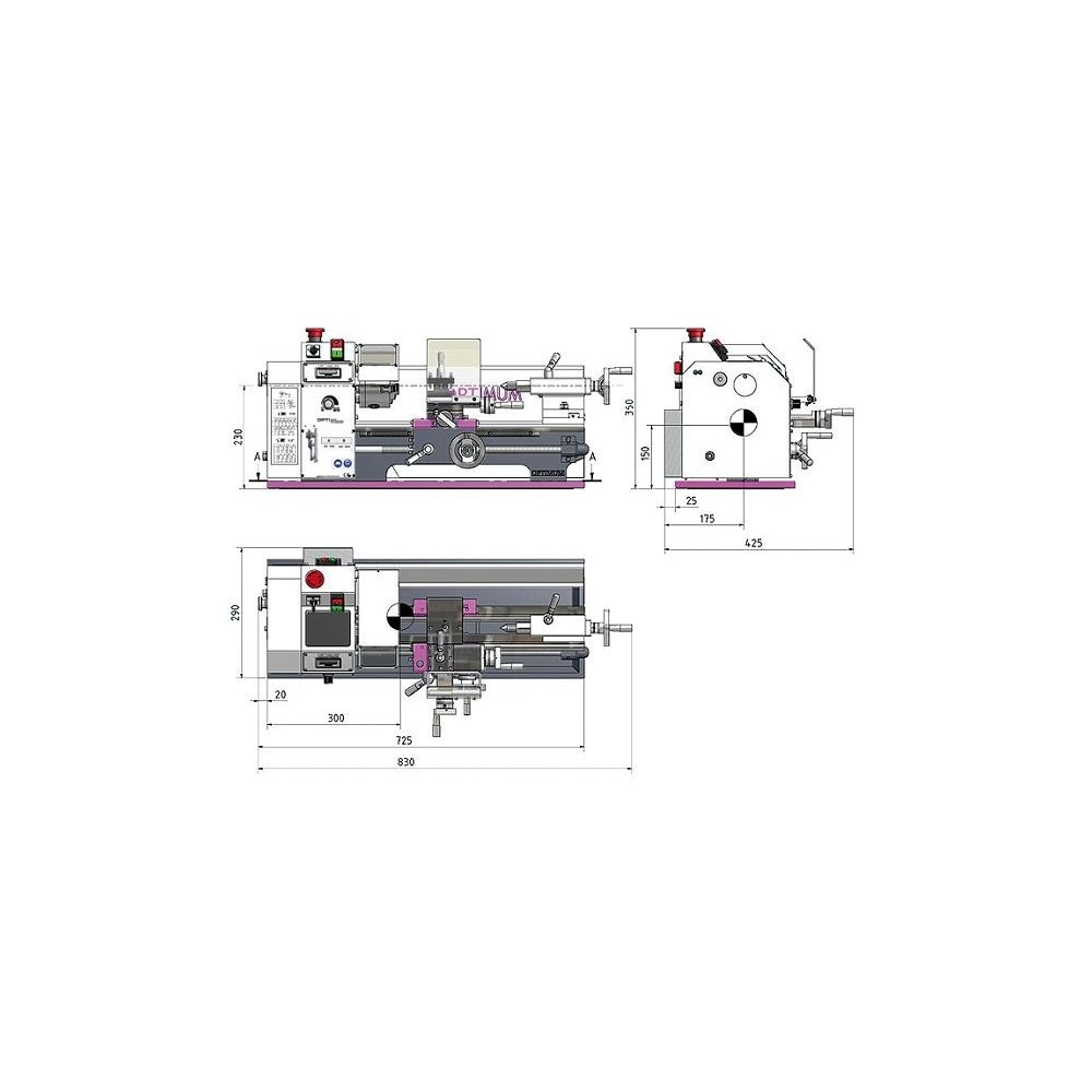 OPT050OP0310 - DREHMASCHINE TU 2004 V MIT DIGITAL-ANZEIGE UND EINE KONTINUIERLICHE ANPASSUNG DER U / MIN - LEISTUNG 230 V Dinamitek 4