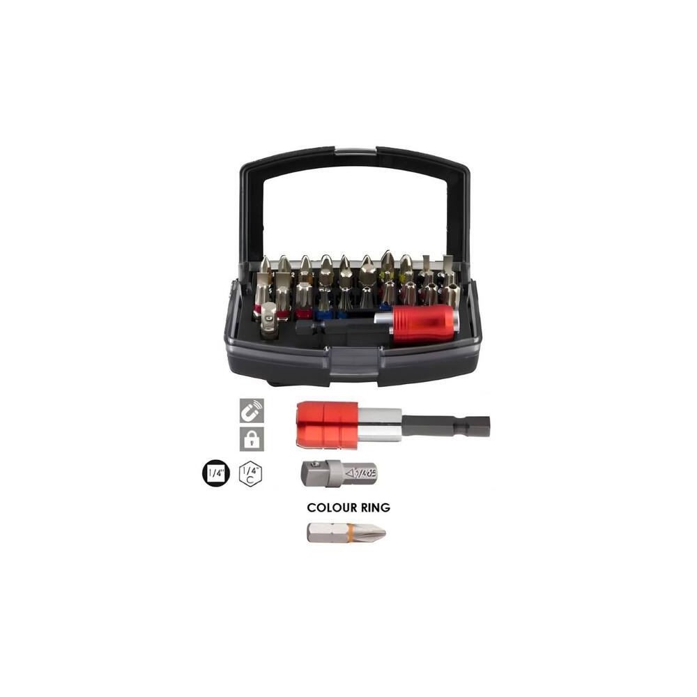ASSORTIMENT DE 32 INSERTS ESSENTIELS DE COULEUR POUR TOURNEVIS 1/4 ART. 66009015 LTI Dinamitek 2