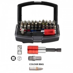 ASSORTIMENT DE 32 INSERTS ESSENTIELS DE COULEUR POUR TOURNEVIS 1/4 ART. 66009015 LTI Dinamitek 2