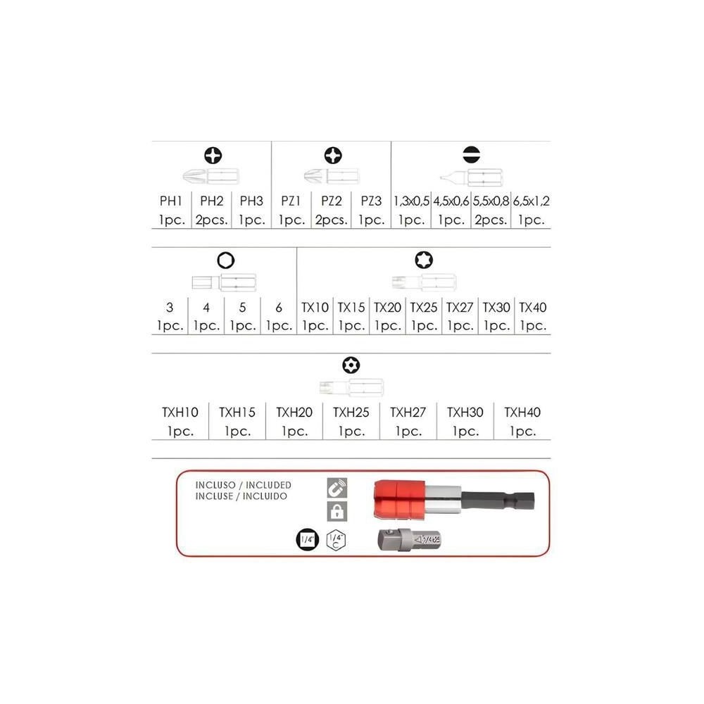 LTI KRINO 66009015 ASSORTIMENTO DI 32 PEZZI INSERTI CON PORTAINSERTI A SGANCIO RAPIDO Dinamitek 3