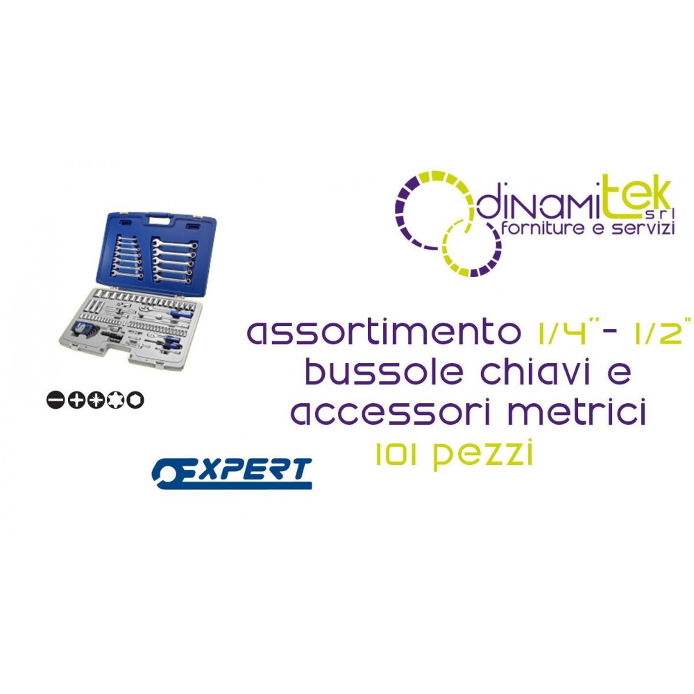 E032911P SORTIMENT AN SOCKETS 1/4" 1/2" PASTORINO EXPERT SCHLüSSEL UND ZUBEHöR METRIK 101 STüCK Dinamitek 1