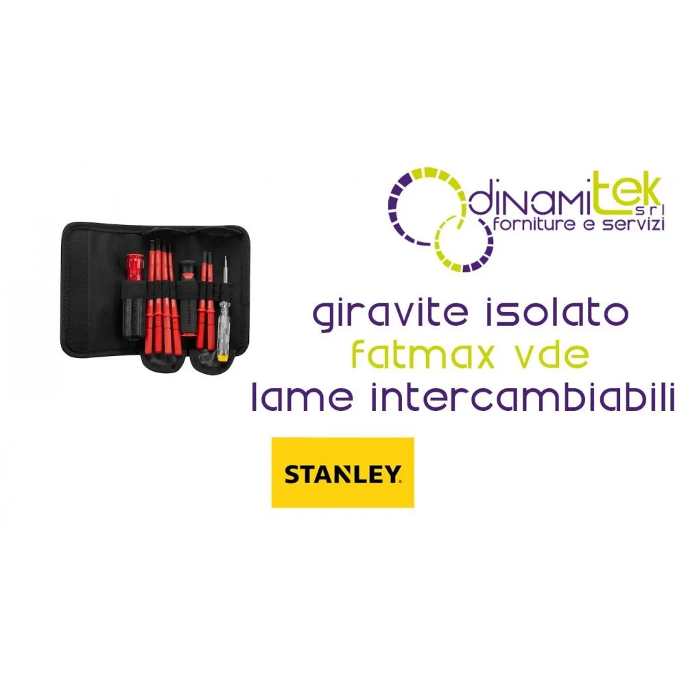 DESTORNILLADOR STANLEY FATMAX CON AISLAMIENTO VDE | HOJAS INTERCAMBIABLES | JUEGO DE 10 PIEZAS Dinamitek 1