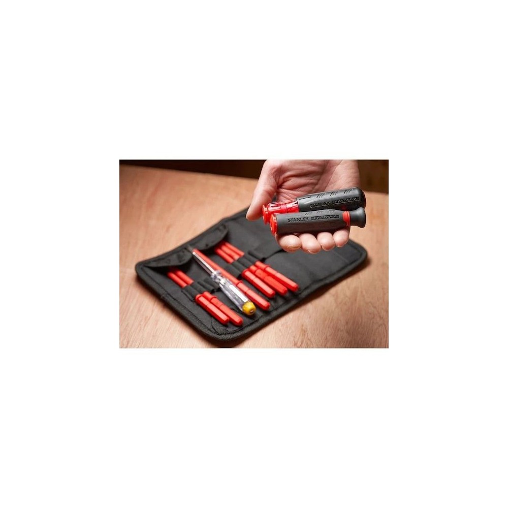 STANLEY FATMAX VDE INSULATED SCREWDRIVER | INTERCHANGEABLE BLADES | 10-PIECE SET Dinamitek 4