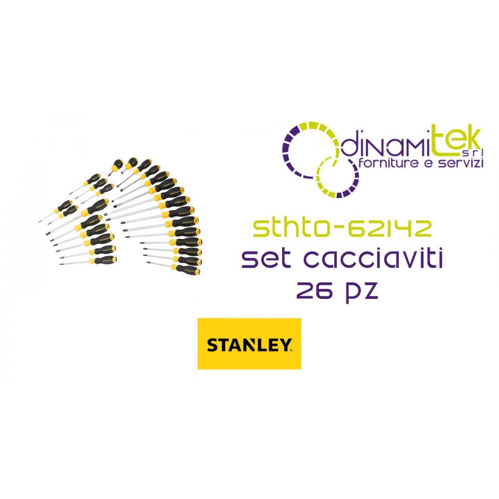 JEU DE 26 TOURNEVIS | ACIER CR-V | SUPPORT D'éTABLI STHT0-62142 STANLEY Dinamitek 1