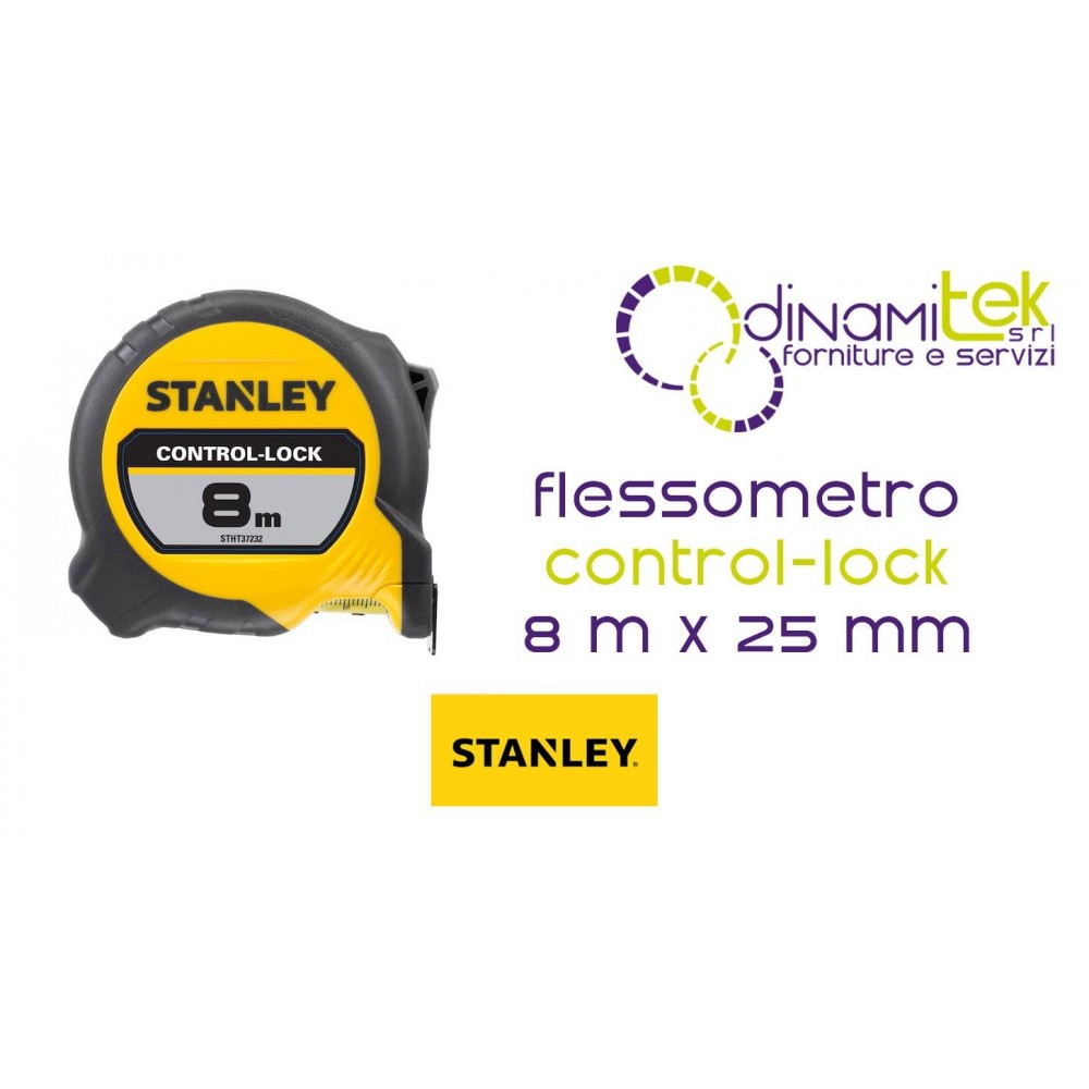 CINTA MéTRICA STANLEY CONTROL-LOCK DE 8 M Y 25 MM | BLADE ARMOR | CLASE II Dinamitek 1