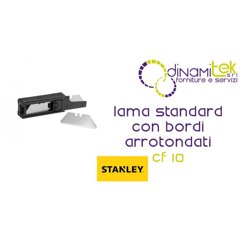 JUEGO DE 10 CUCHILLAS | PUNTA REDONDEADA | SEGURIDAD | 0,60 MM 2-11-987 STANLEY Dinamitek 1