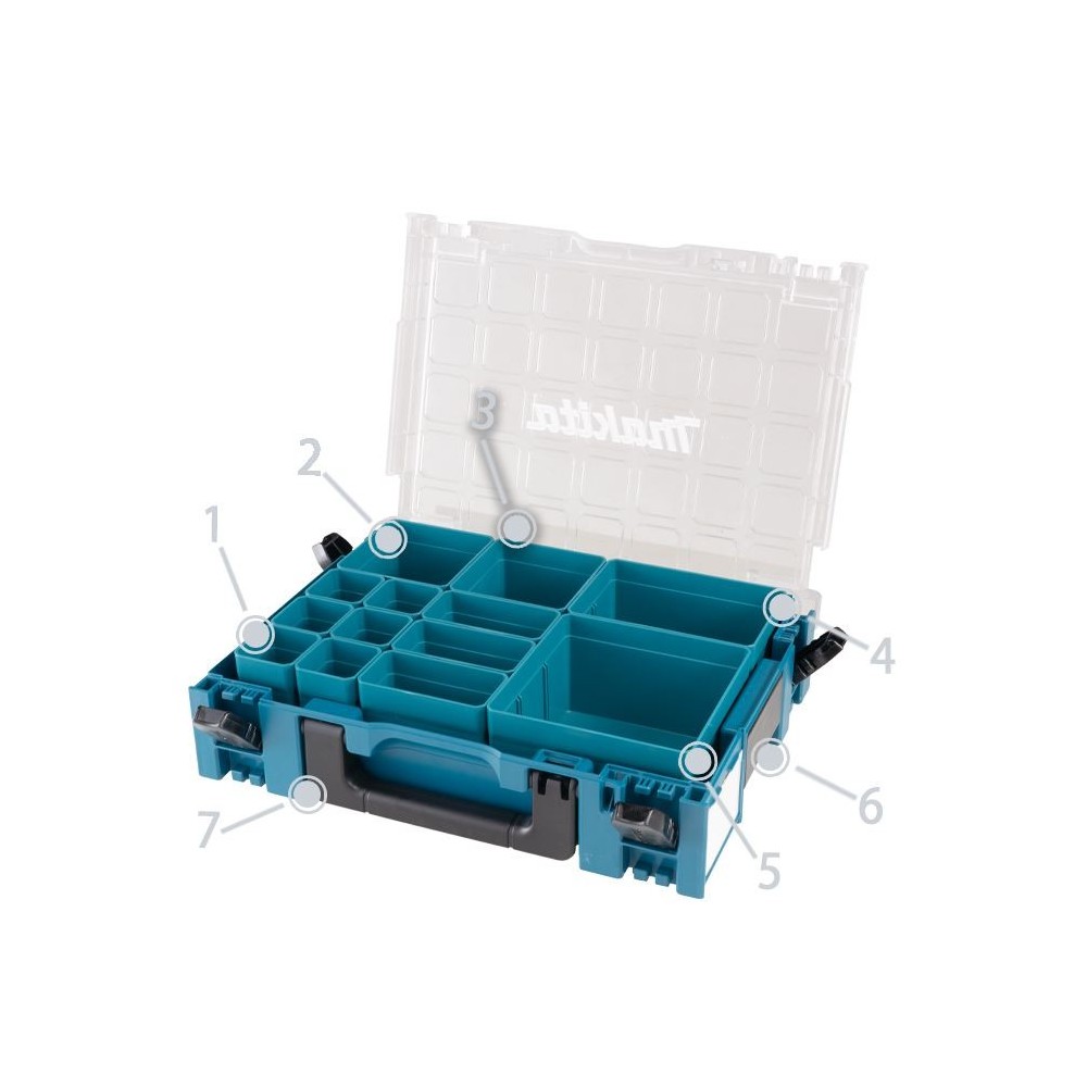 MAKITA MAKOR1 - ORGANIZADOR MAKPAC CON 13 COMPARTIMENTOS - 191X80-2 Dinamitek 3