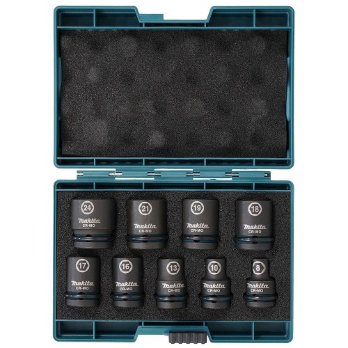 MAKITA E-16564 - JEU DE 9 DOUILLES à CHOCS, NOIRES - CARRé D'ENTRAîNEMENT 1/2&QUOT; Dinamitek 6