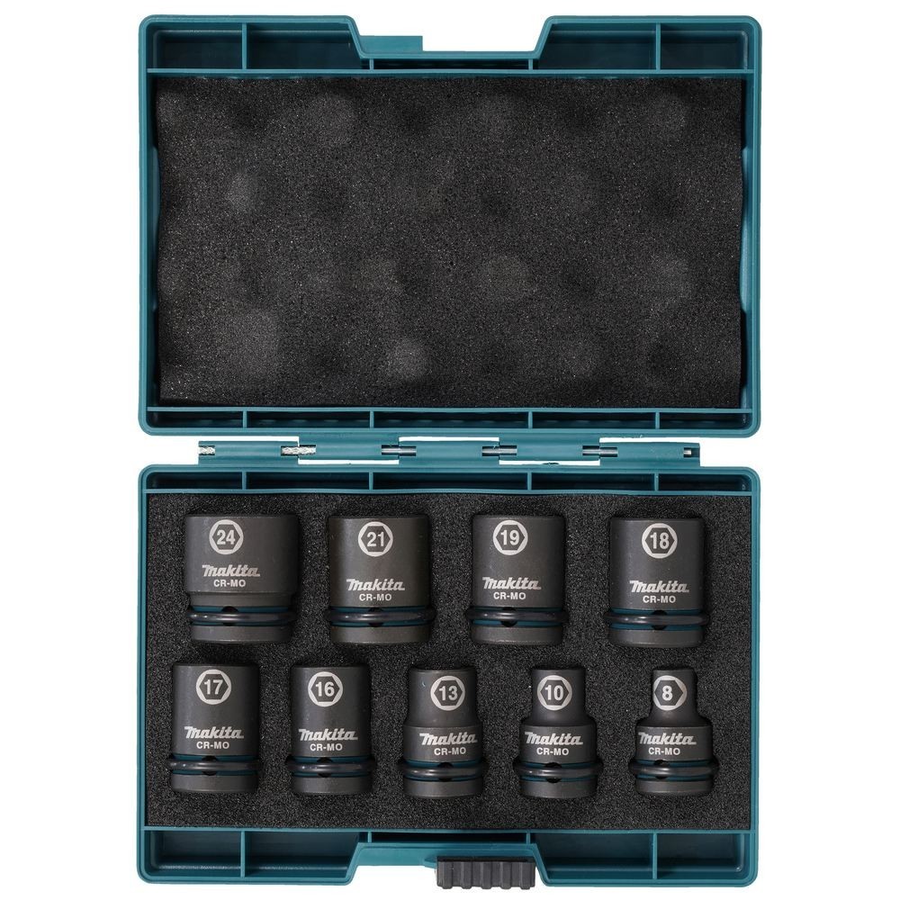 MAKITA E-16564 - JUEGO DE 9 LLAVES DE VASO DE IMPACTO, NEGRAS, CON CUADRADILLO DE 1/2&QUOT; Dinamitek 6
