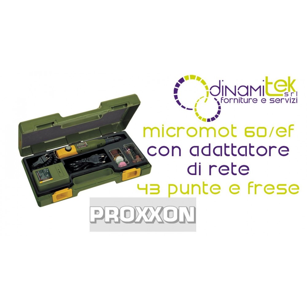 ENSEMBLE - PERCEUSE à COLONNE AVEC ALIMENTATION ET 43 ACCESSOIRES MICROMOT 60/EF PROXXON Dinamitek 1