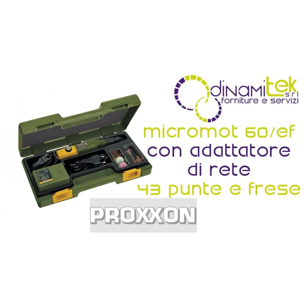 JUEGO DE TALADRO DE COLUMNA CON FUENTE DE ALIMENTACIóN Y 43 ACCESORIOS MICROMOT 60/EF PROXXON Dinamitek 1