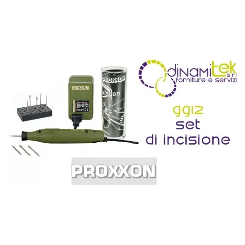 JUEGO DE GRABADO PROXXON GG 12 - COMPLETO CON CRISTAL Y ACCESORIOS Dinamitek 1