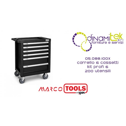 05.088.100X CARRELLO 6 CASSETTI KIT PROFI 6/200 UTENSILI Dinamitek 1