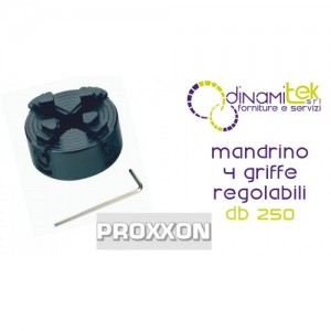 27024 MANDRINO 4 GRIFFE PER DB 25O PROXXON CON GRIFFE SINGOLARMENTE REGOLABILI Dinamitek 1