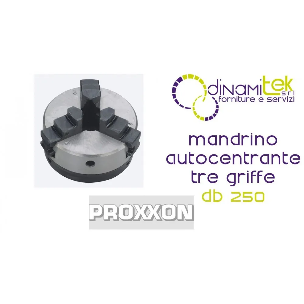 PROXXON 27026 MANDRINO AUTOCENTRANTE A TRE GRIFFE PER TORNIO DB 250 Dinamitek 1