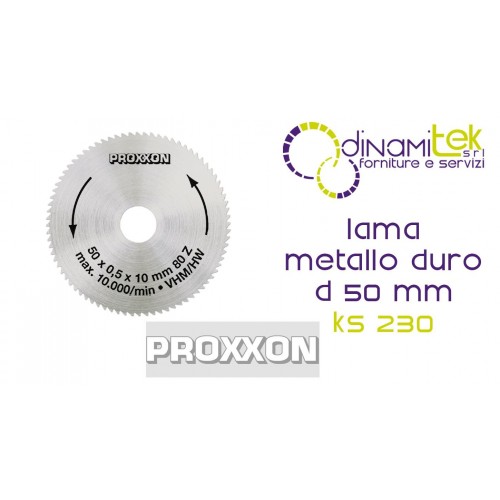 HOJA DE CARBURO MACIZO - Ø 50 MM PARA KS 230 28011 PROXXON Dinamitek 1