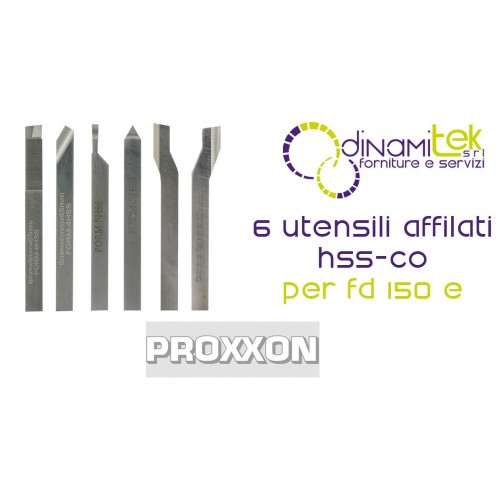 JUEGO DE 6 HERRAMIENTAS AFILADAS HSS-CO PARA TORNO FD 150/E 24524 PROXXON Dinamitek 1