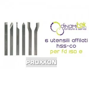 JUEGO DE 6 HERRAMIENTAS AFILADAS HSS-CO PARA TORNO FD 150/E 24524 PROXXON Dinamitek 1