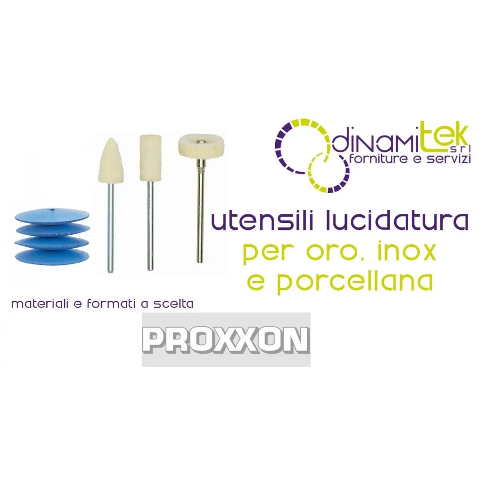 OUTILS DE POLISSAGE PROXXON - OR, ACIER INOXYDABLE ET PORCELAINE - SYSTèME MICROMOT Dinamitek 1