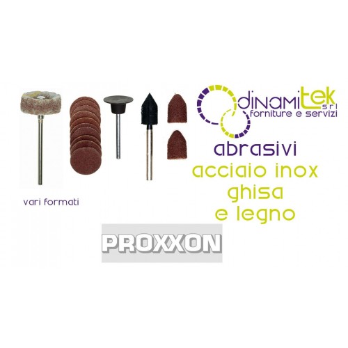PROXXON ABRASIVES FOR STEEL AND WOOD - NYLON FLEECE, CORUNDUM AND LAMELLAR Dinamitek 1