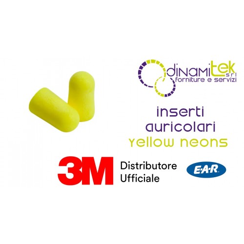 3M ES-01-001 YELLOW NEONS INSERTI AURICOLARI CF 250 PAIA Dinamitek 1