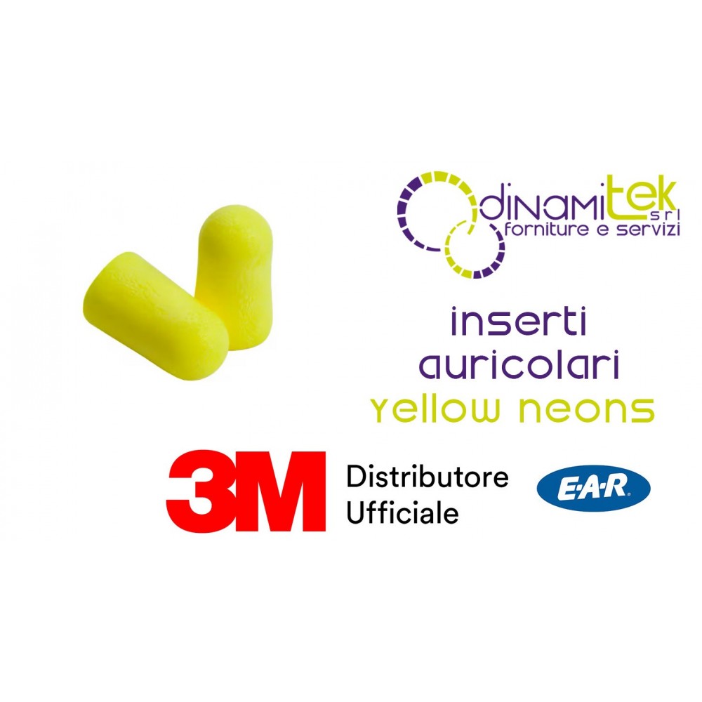 3M ES-01-001 YELLOW NEONS INSERTI AURICOLARI CF 250 PAIA Dinamitek 1