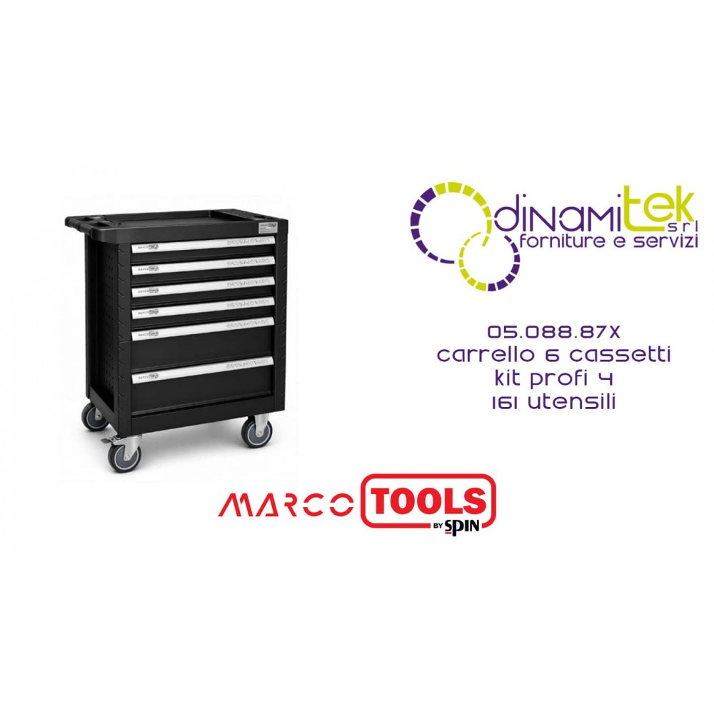 05.088.87X CARRELLO 6 CASSETTI + KIT BASIC/4 SPIN MARCO TOOLS Dinamitek 1