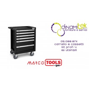 05.088.87X CARRELLO 6 CASSETTI + KIT PROFI/4 SPIN MARCO TOOLS Dinamitek 1