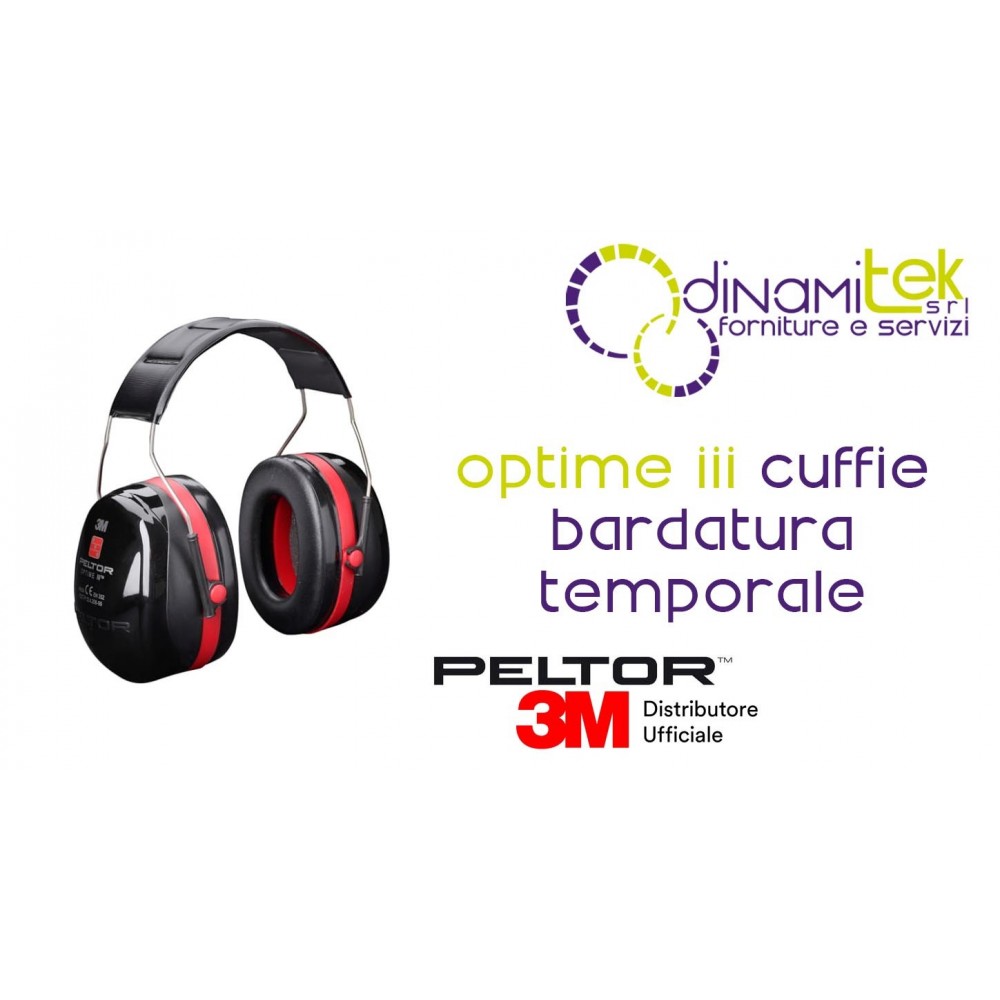 3M OPTIME III CUFFIE AURICOLARI CON BARDATURA TEMPORALE H540A-411-SV Dinamitek 1