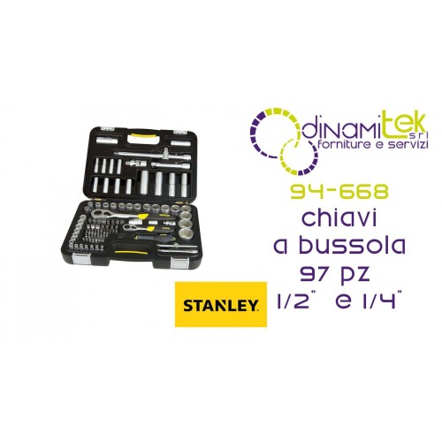 STANLEY 94-668 SET 97 PZ CHIAVI A BUSSOLA -ATTACCO 1/2  E 1/4 IN CASSETTA Dinamitek 1