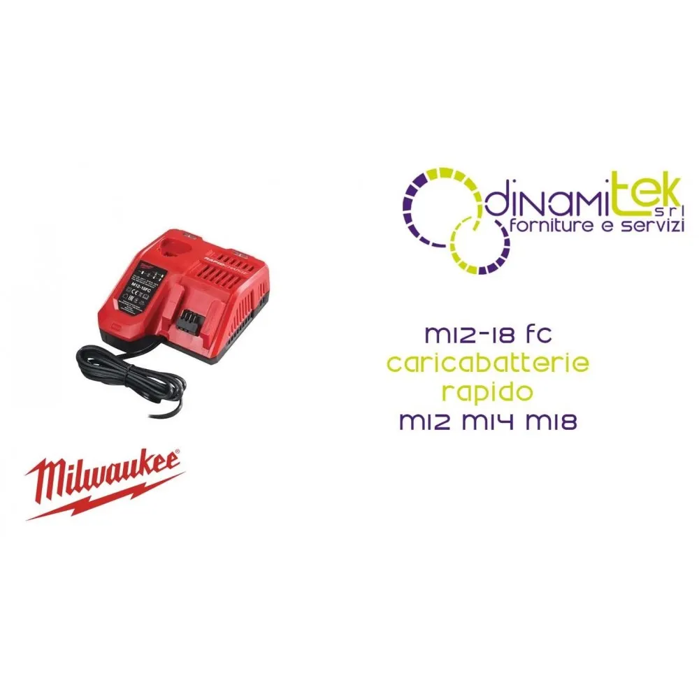 MILWAUKEE M12-18 FC CARICABATTERIE RAPIDO M12 M14 M18 Dinamitek 1
