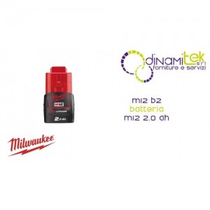 MILWAUKEE M12 B2 BATTERIA M12 2.0 AH Dinamitek 1