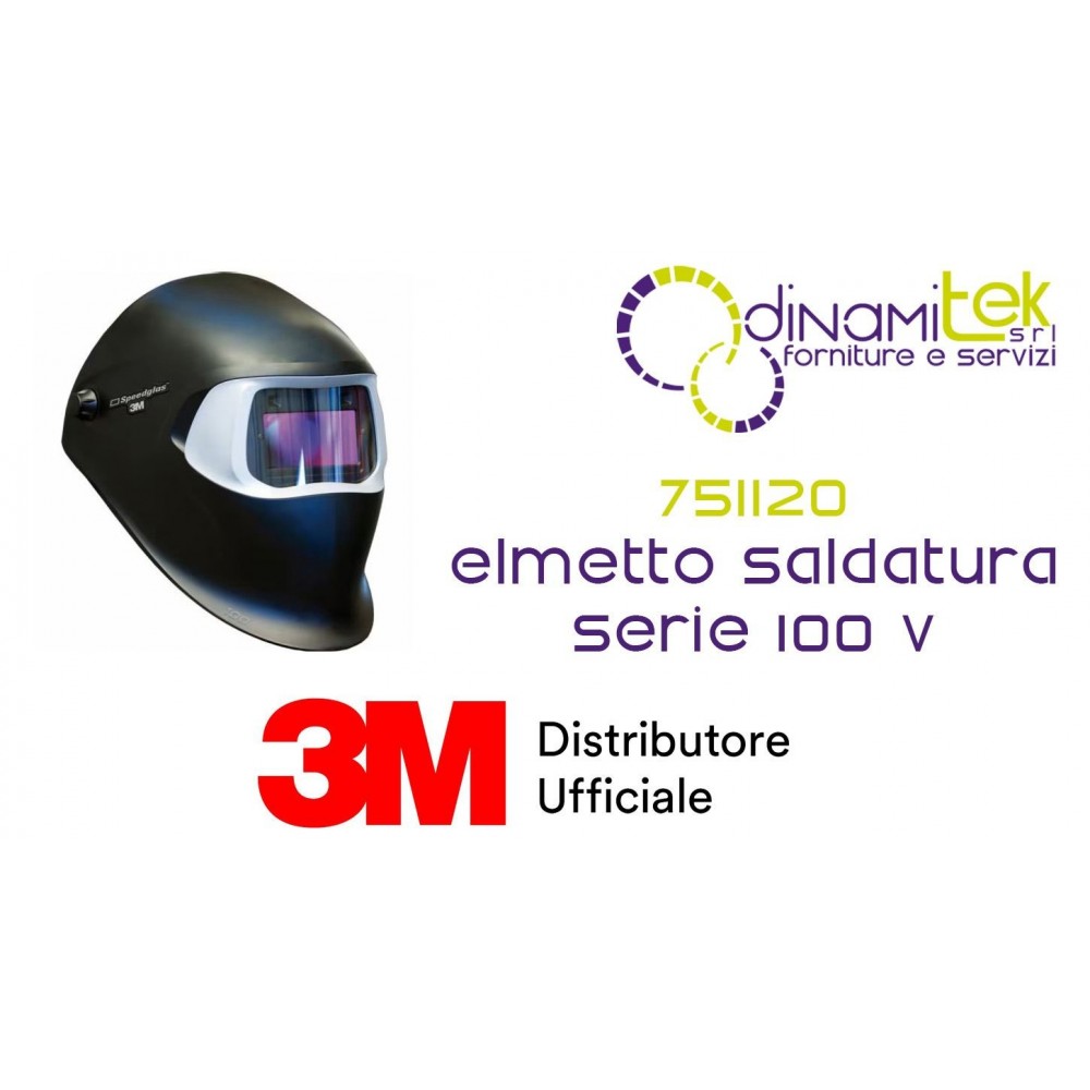 3M SPEEDGLAS 751120 ELMETTO PER SALDATURA SERIE 100 NERO CON FILTRO 100V Dinamitek 1
