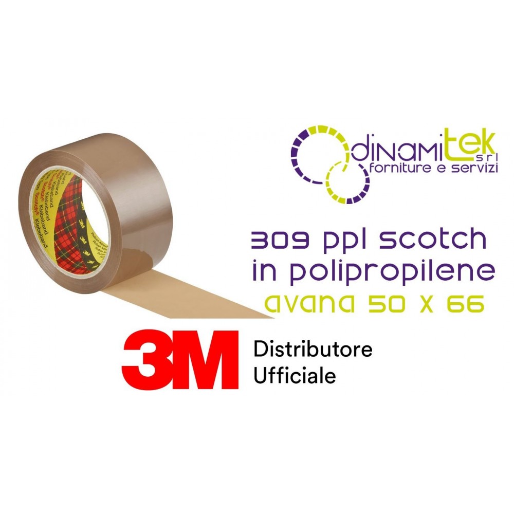 309 PPL SCOTCH NASTRO IN POLIPROPILENE AVANA-50 X 66 3M Dinamitek 1