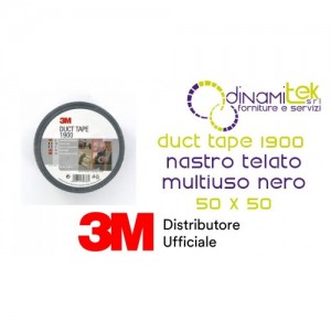 DUCT TAPE 1900 NASTRO TELATO MULTIUSO NERO 50 X 50 3M Dinamitek 1