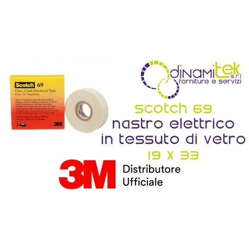 SCOTCH 69 NASTRO ELETTRICO IN TESSUTO DI VETRO PRETAGLIATO 19 X 33 3M Dinamitek 1