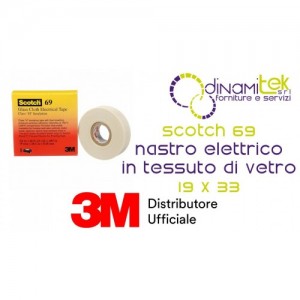 SCOTCH 69 NASTRO ELETTRICO IN TESSUTO DI VETRO PRETAGLIATO 19 X 33 3M Dinamitek 1