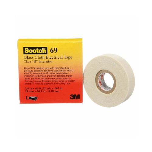  SCOTCH 69 NASTRO ELETTRICO IN TESSUTO DI VETRO PRETAGLIATO 19 X 33 3M Dinamitek 2