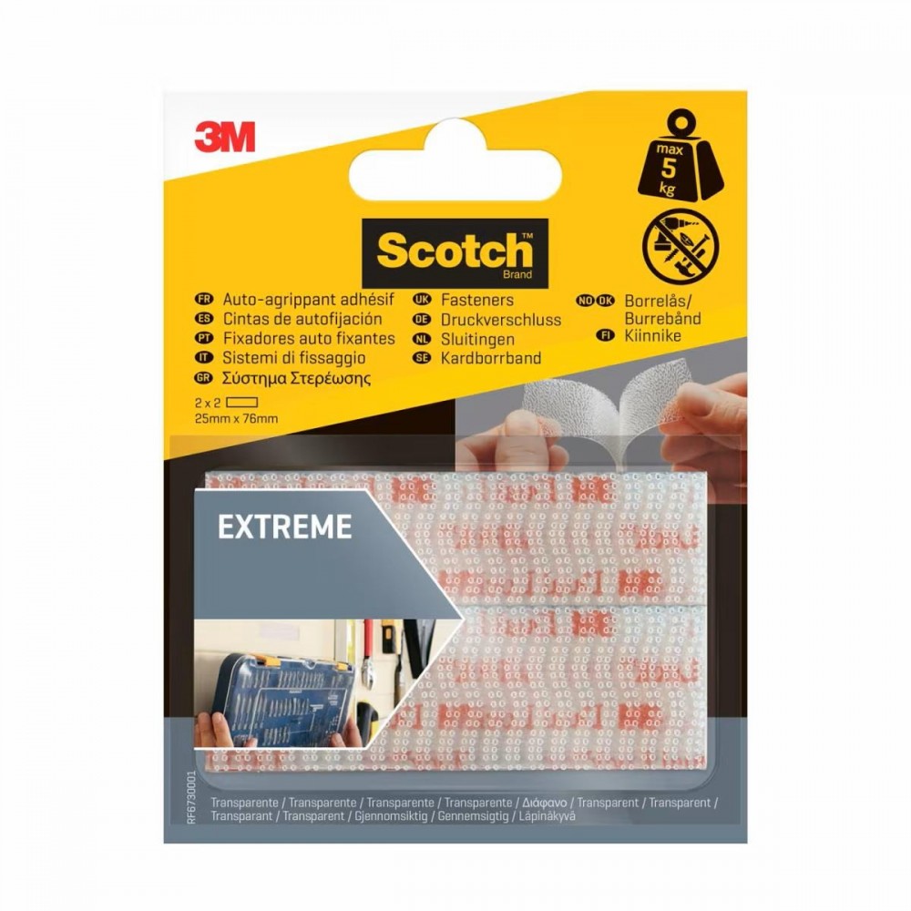 3M SCOTCH R67300 01SE DISPOSITIVI DI FISSAGGIO EXTREME RF6730001 TRASPARENTI 25 MM X 75 MM Dinamitek 2