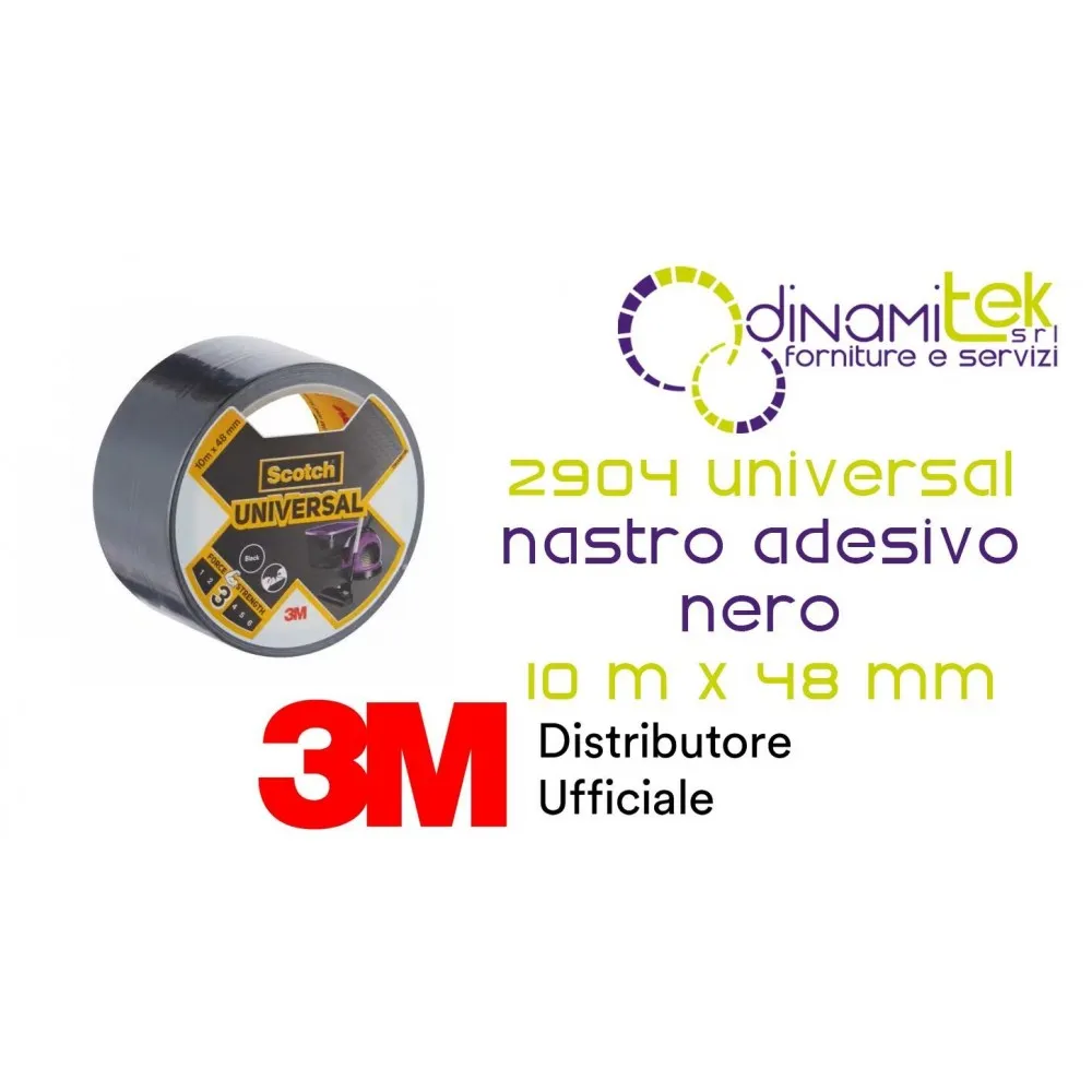 3M SCOTCH 2904 UNIVERSAL NASTRO ADESIVO NERO 10 M X 48 MM Dinamitek 1
