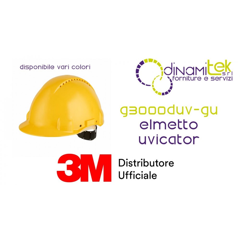 3M G3000DUV ELMETTO UVICATOR BLOCCO SU PERNO VENTILATO FASCIA ANTISUDORE IN PELLE Dinamitek 1