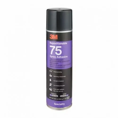 3M 66396 SPRAY 75 ADESIVO RIPOSIZIONABILE TRASPARENTE 500 ml Dinamitek 2